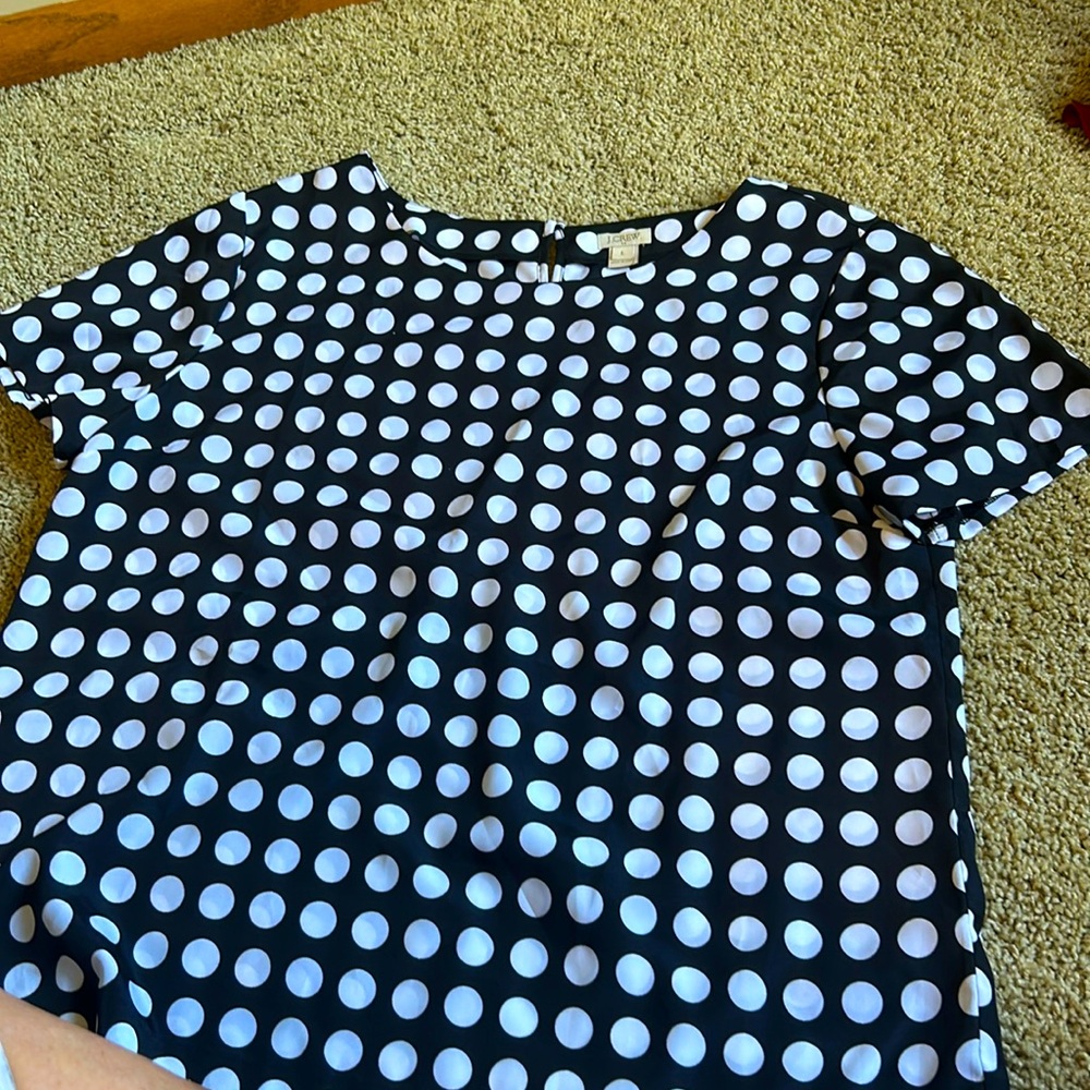 J. Crew NWT polka dot layering top, SZ L